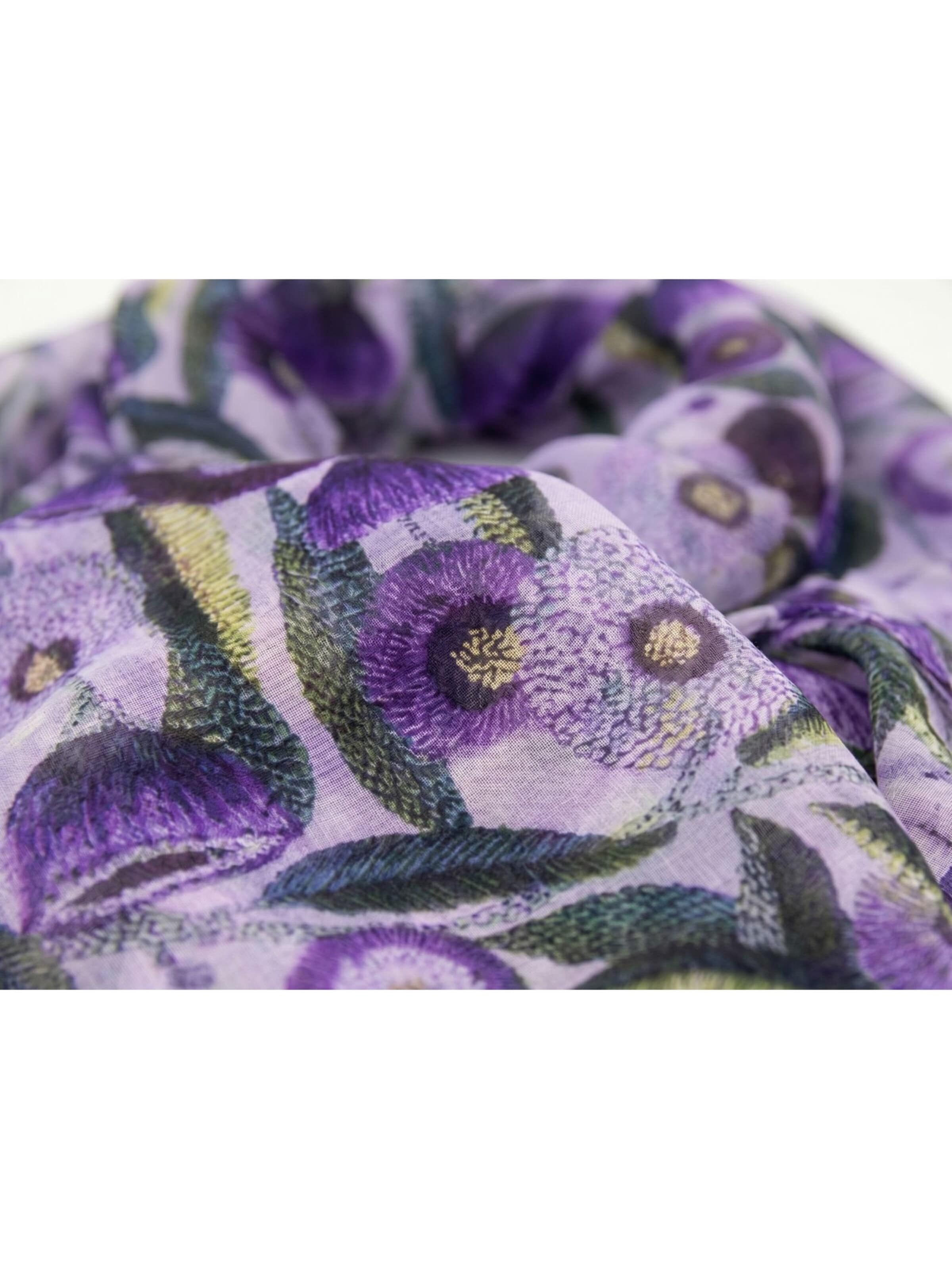 styleBREAKER Schal 'Leichter Viskose Schal mit Blumenmuster'‌‌‌‌‌ in Lila