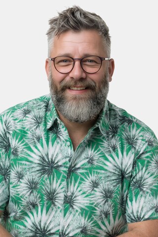 Men Plus Comfort fit Overhemd in Groen