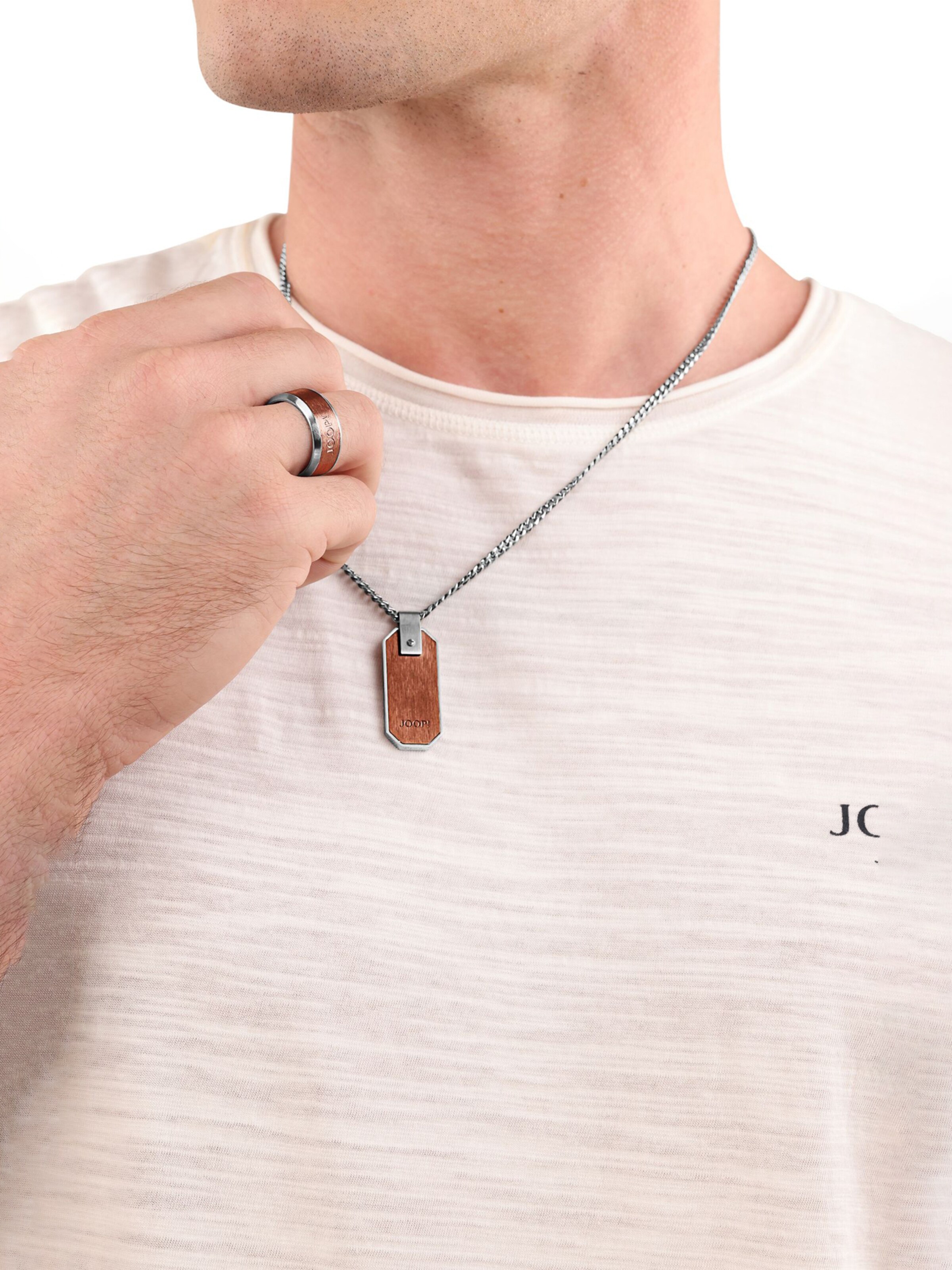 JOOP! Pendant 'Panzerhalskette in Silber' in Silver: front