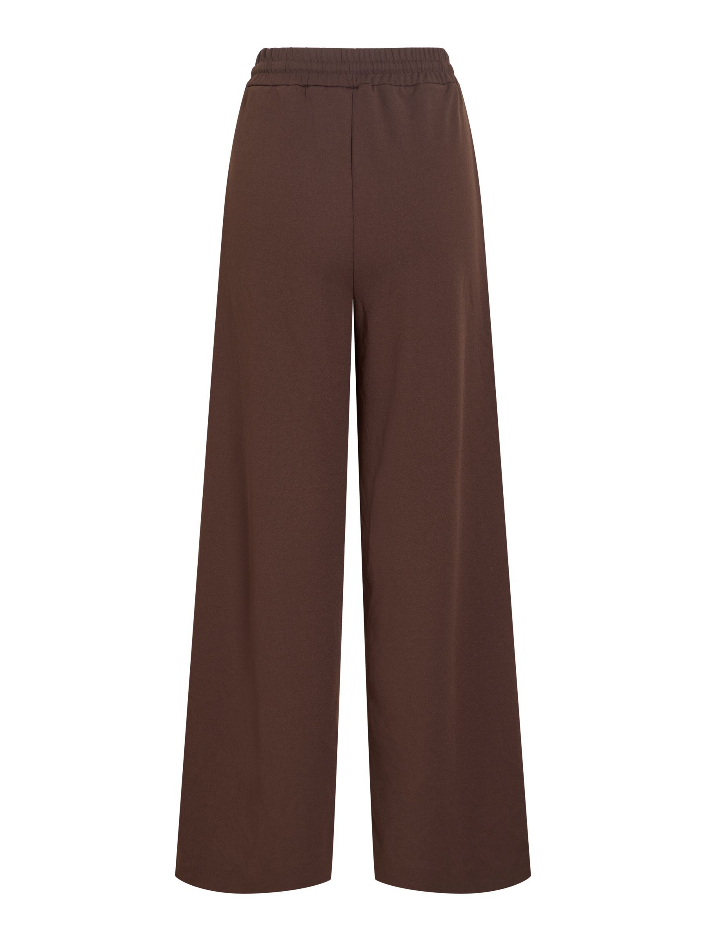 VILA Wide leg Pants 'VIClua' in Brown