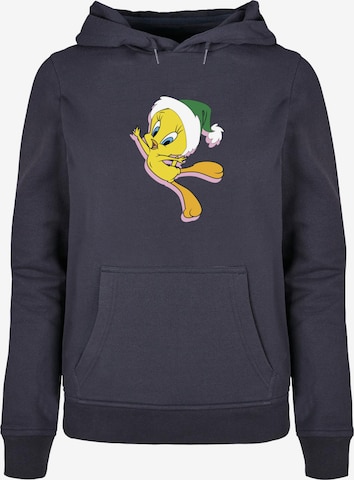 ABSOLUTE CULT Sweatshirt 'Looney Tunes - Tweety Christmas Hat' in Blauw: voorkant