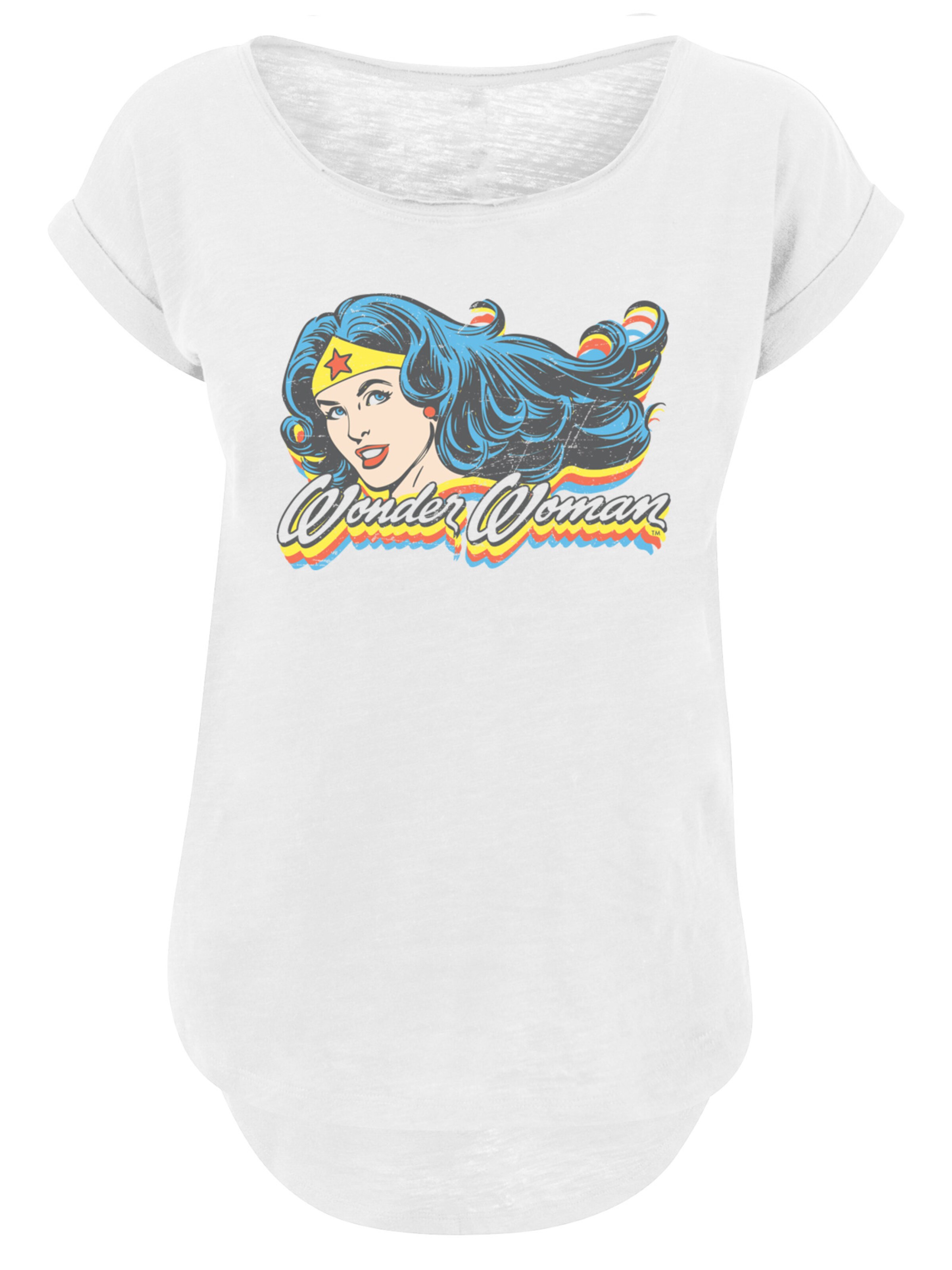 F4NT4STIC Shirt 'DC Comics Wonder Woman Smile' in White: front