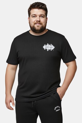 Men Plus Shirt in Black: front