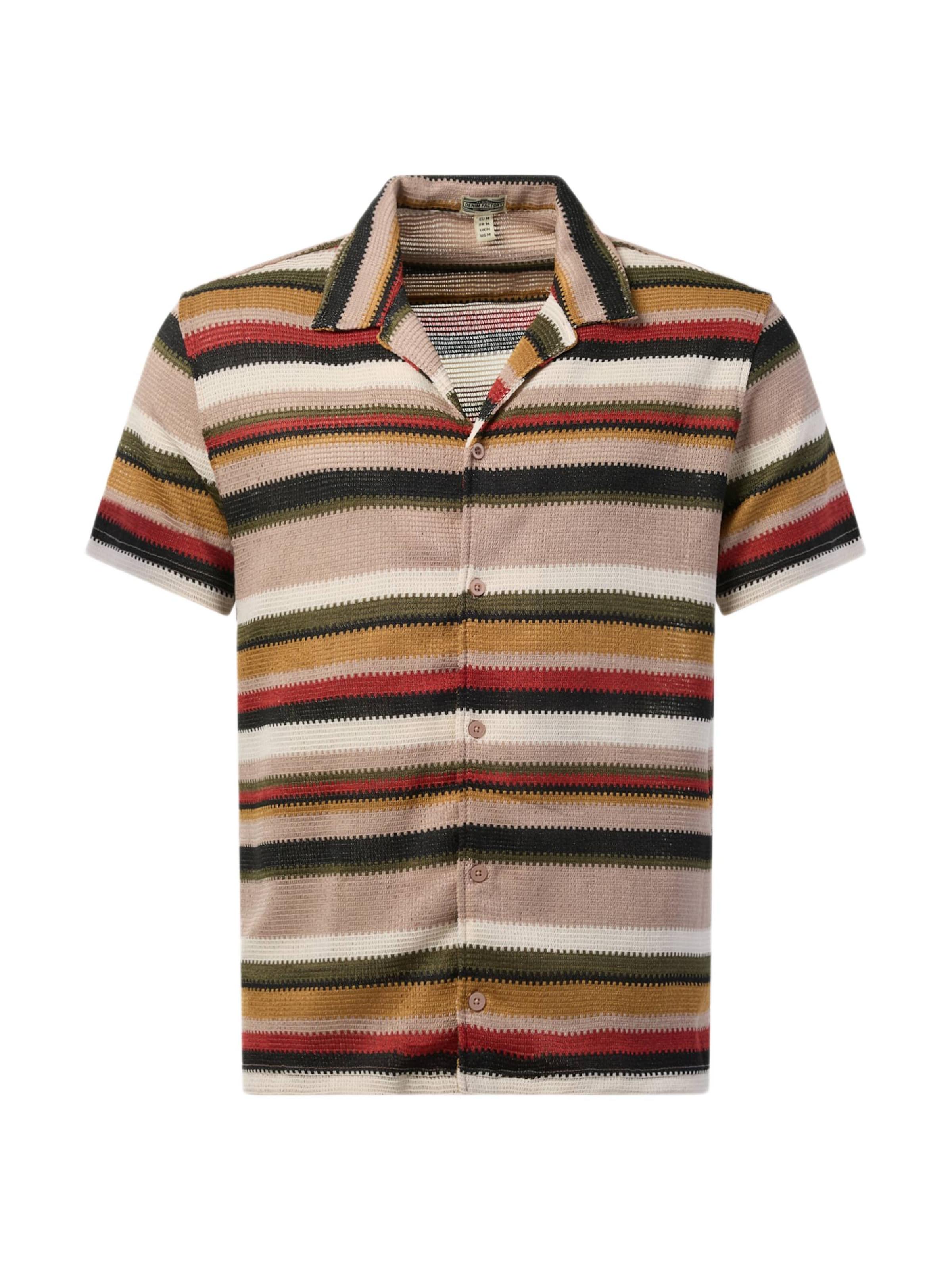 Fit confort Chemise 'Resort' Denim Factory en beige : devant