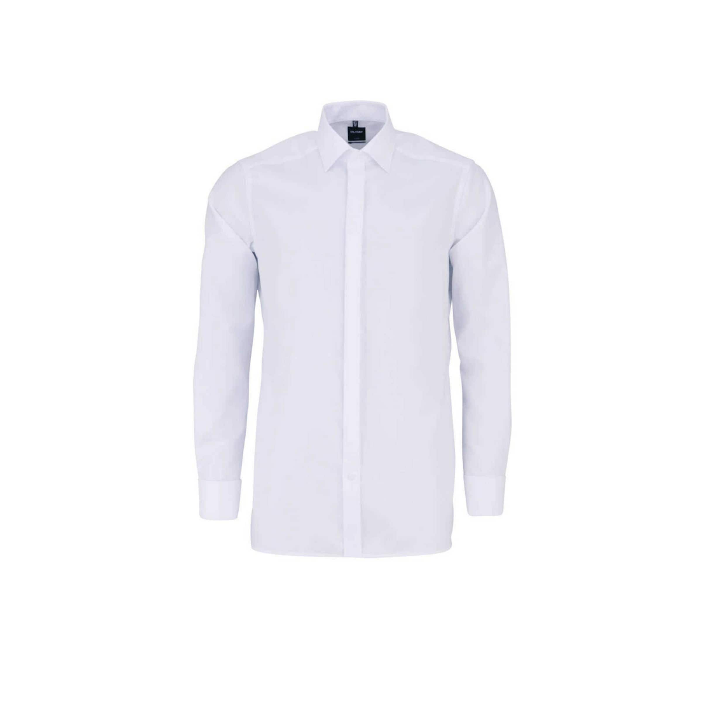 OLYMP Button Up Shirt in White: front