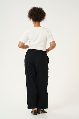 KAFFE CURVE Wide leg Broek 'KCRoxana' in Zwart