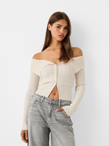 Cardigan Bershka en beige : devant