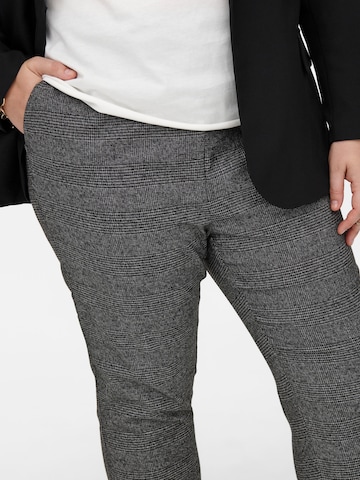ONLY Carmakoma Slim fit Pleat-Front Pants 'Goldtrash' in Black
