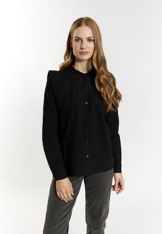 DreiMaster Vintage - Blusa 'Incus' en negro: frente