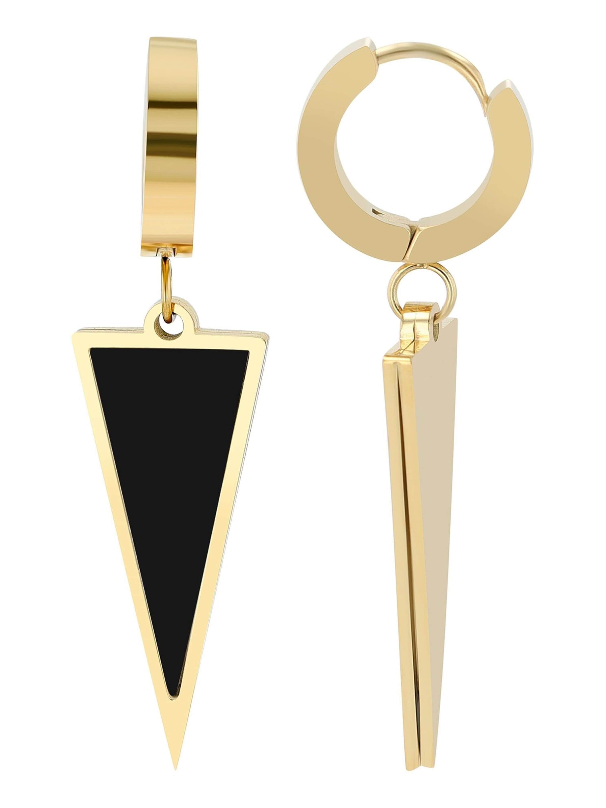 Akzent Earrings 'aus Edelstahl mit dreieckigem Anhänger' in Gold