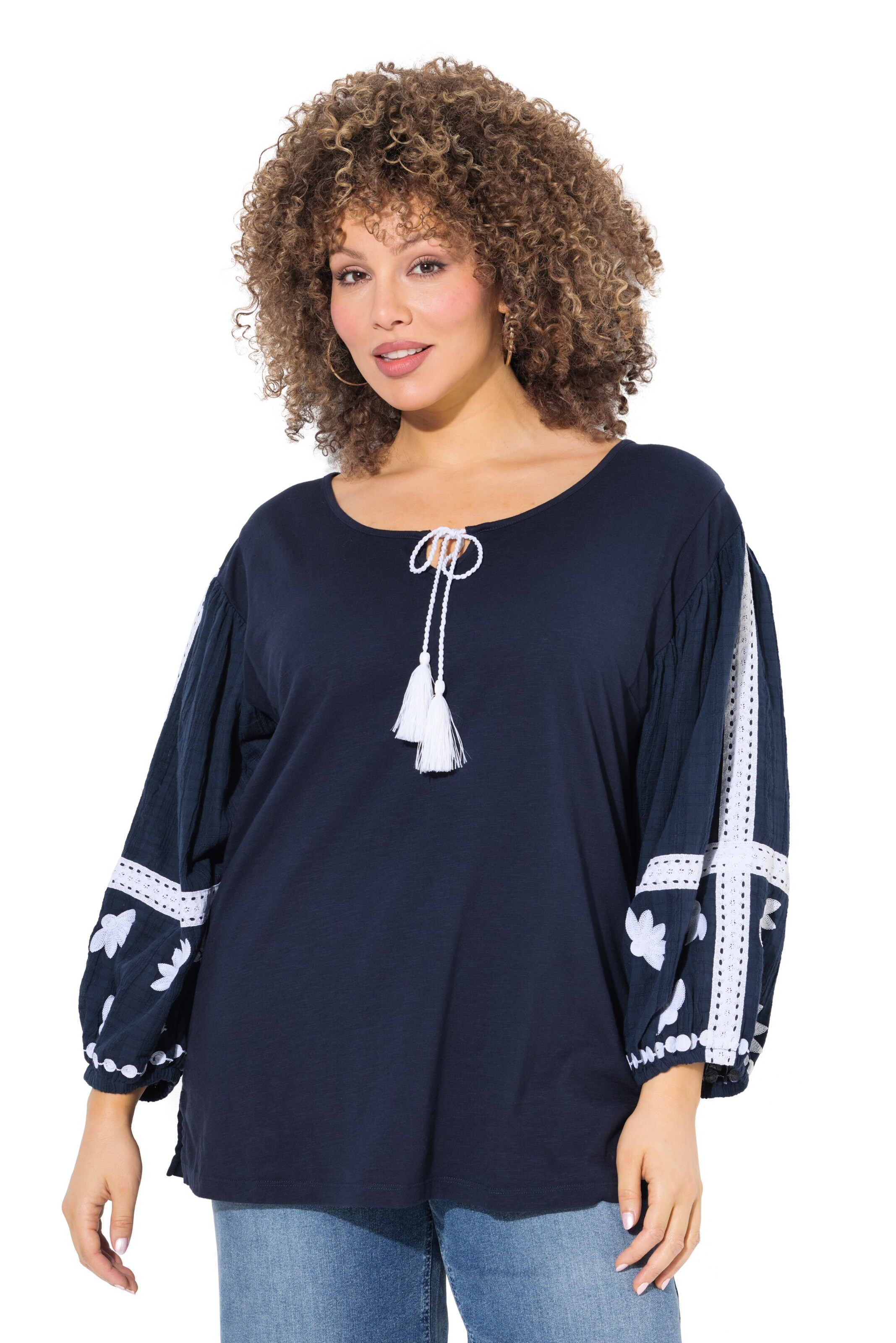 Ulla Popken Bluse in Blau: Vorderseite