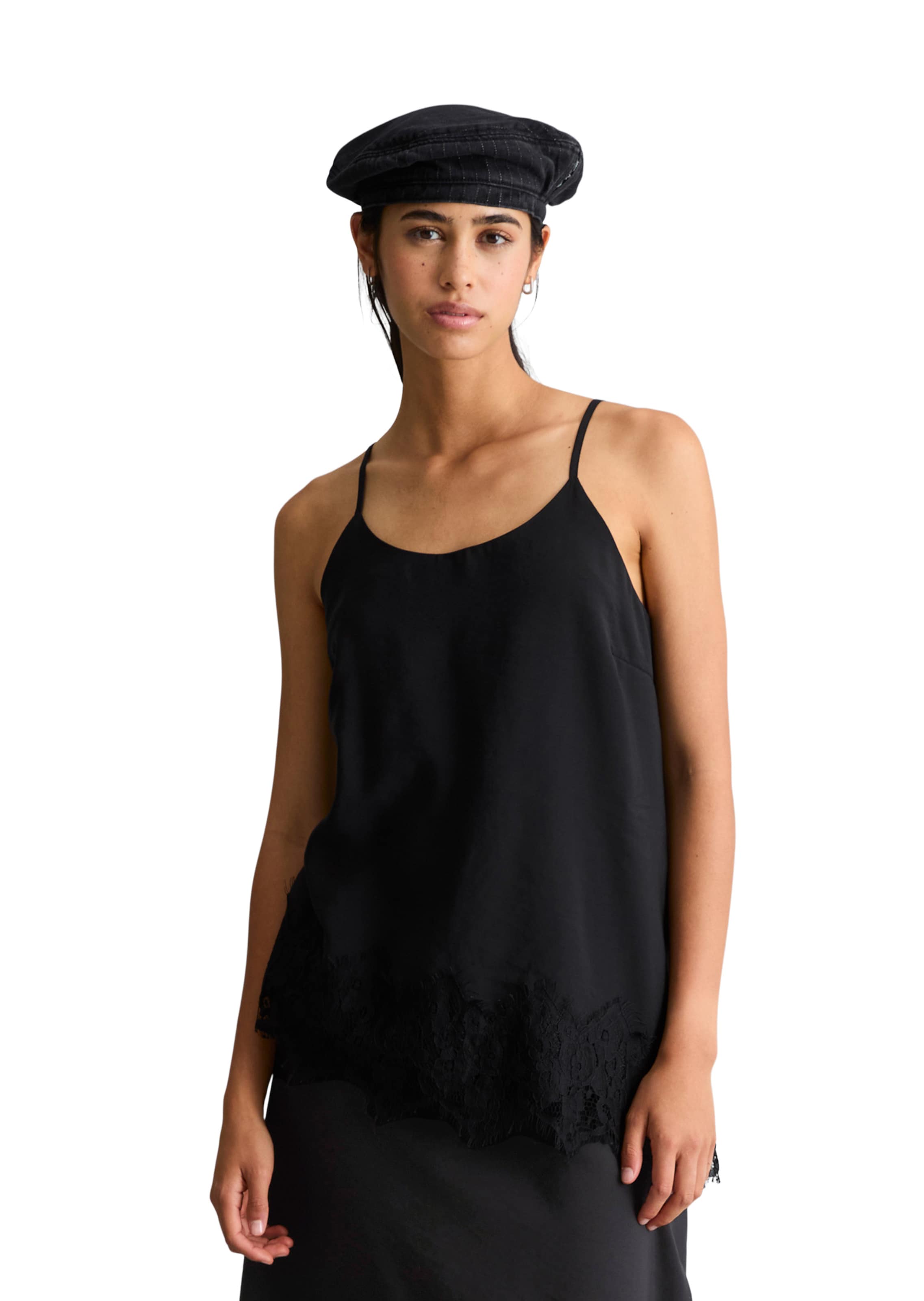 Marc O'Polo DENIM Top in Zwart: voorkant