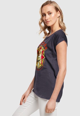 ABSOLUTE CULT T-Shirt 'Captain Marvel - Movie Goose Cool Cat' in Blau