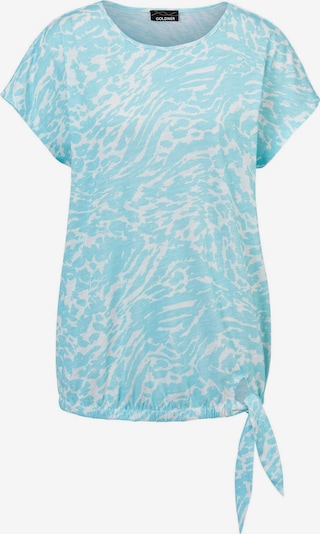 Goldner Shirt in aqua / weiß, Produktansicht