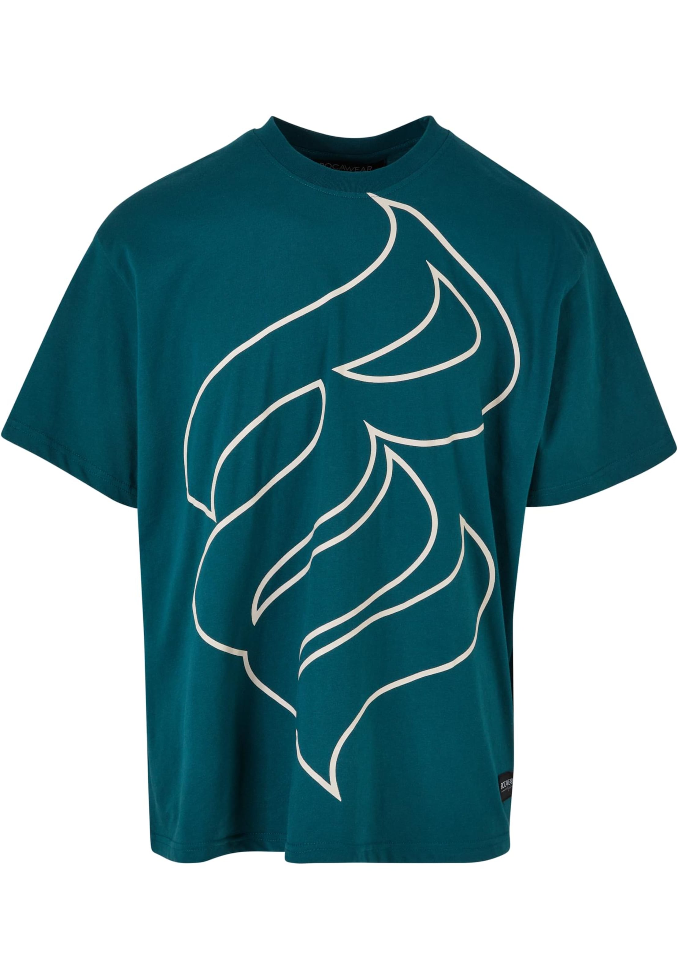 ROCAWEAR Футболка в Синий: спереди