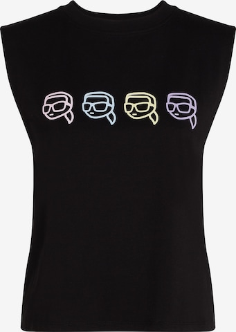 Karl Lagerfeld Top 'Ikonik' in Black: front