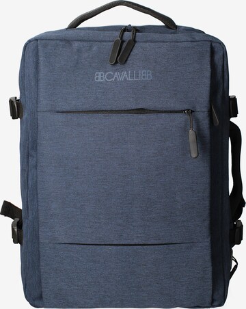 Zaino 'Zaino Unisex Nylon 100% con Zip e Tasche Multifunzionali - 30x42x16 cm' di B. Cavalli in blu: frontale