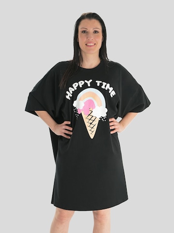 LEAFLETIC Oversizekleid‌ in Schwarz