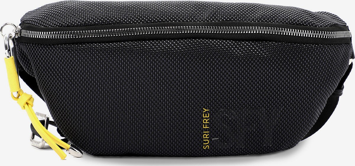 PITBULL Marsupio Uomo - Nero New Logo, Tessuto Resistente, Cerniere YKK, Cintura Regolabile, 12.5x25x5 Cm