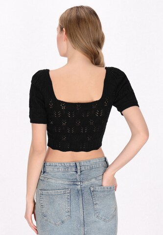 MYMO Gebreid vest in Zwart