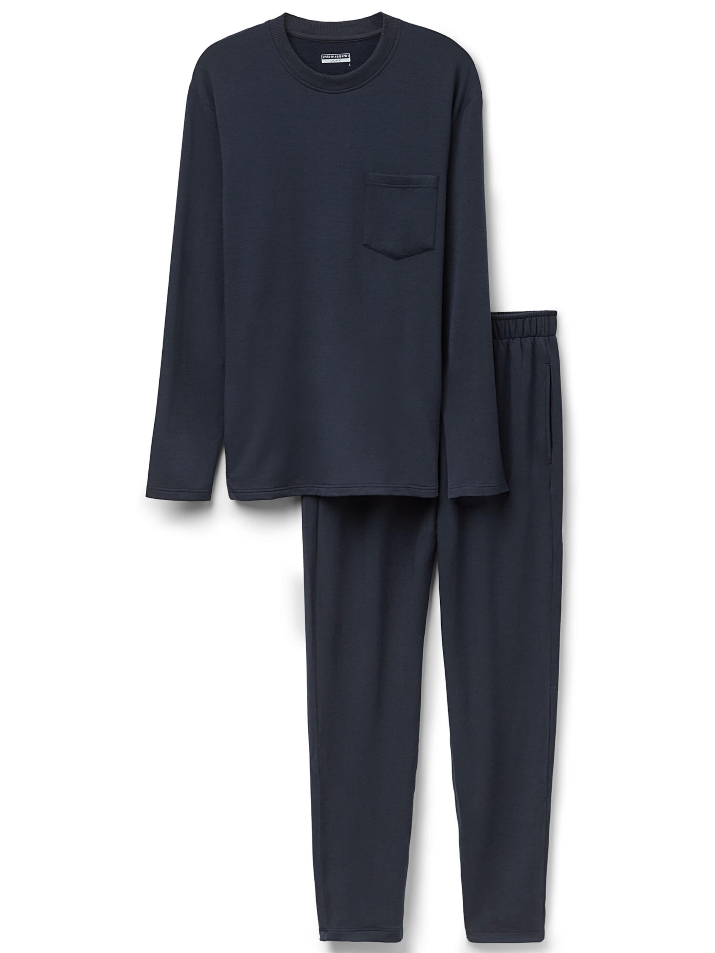 IUMAN Intimissimi Uomo Pyjama lang in Blau: Vorderseite