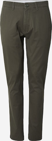 Coupe slim Pantalon chino 'LUCA' KnowledgeCotton Apparel en vert : devant