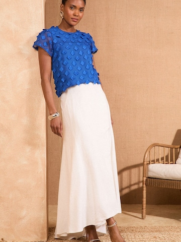 Chemisier love & roses en bleu