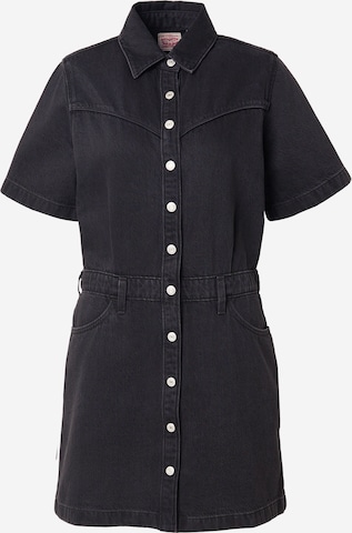 LEVI'S ® Рокля тип риза 'Short Sleeve Logan Western Dress' в черно: отпред