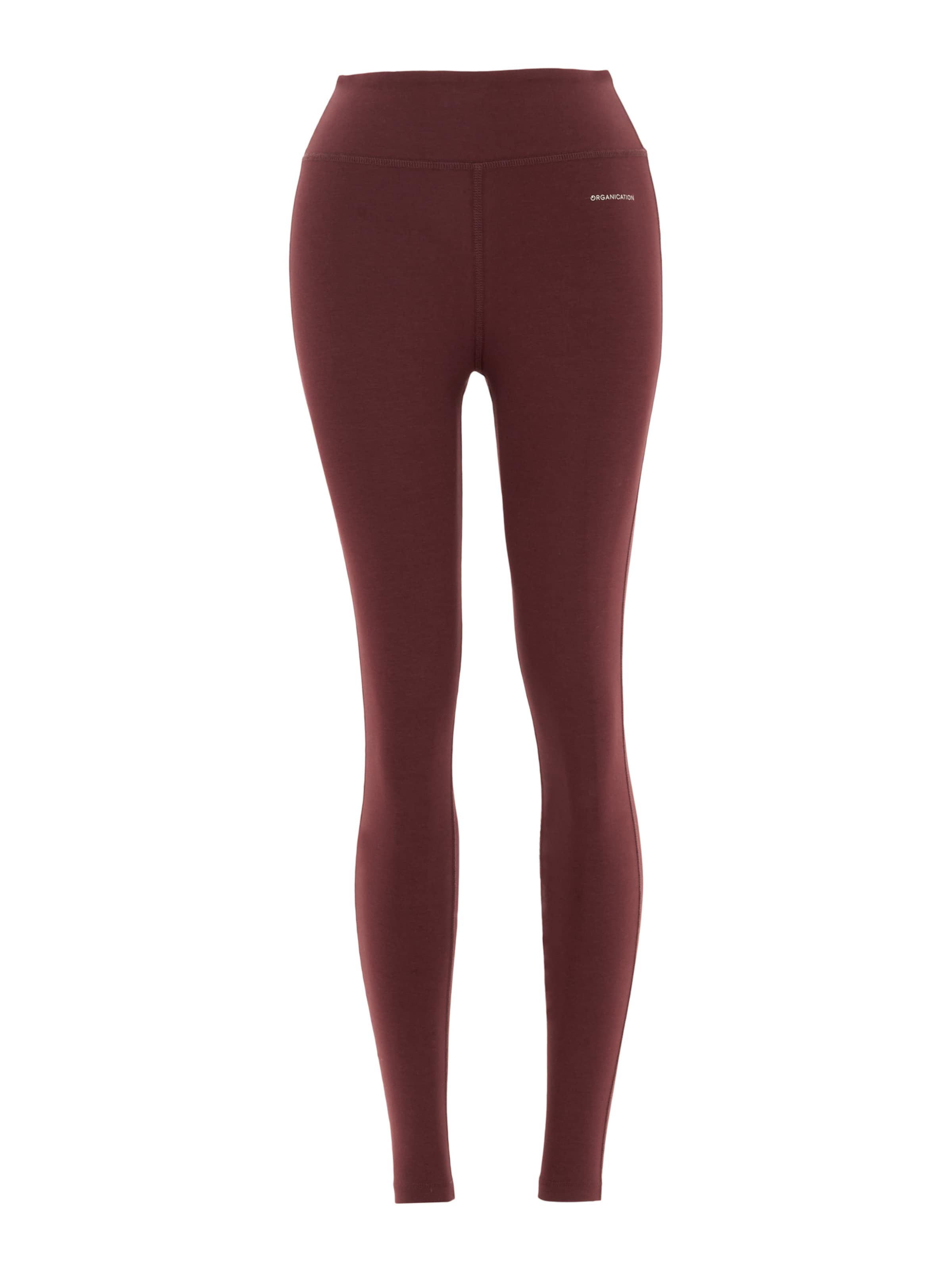 Organication Leggings in bordeaux / offwhite, Produktansicht