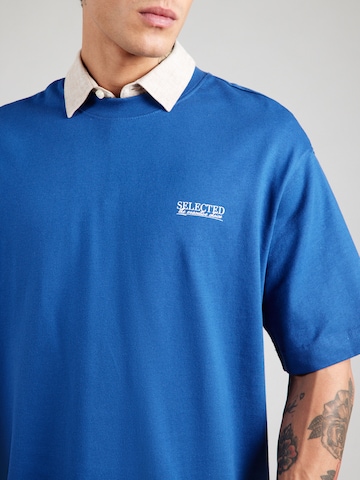 T-Shirt 'SLHNORMAN ' SELECTED en bleu