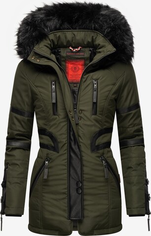 NAVAHOO Winter Jacket 'Moon' in Green: front