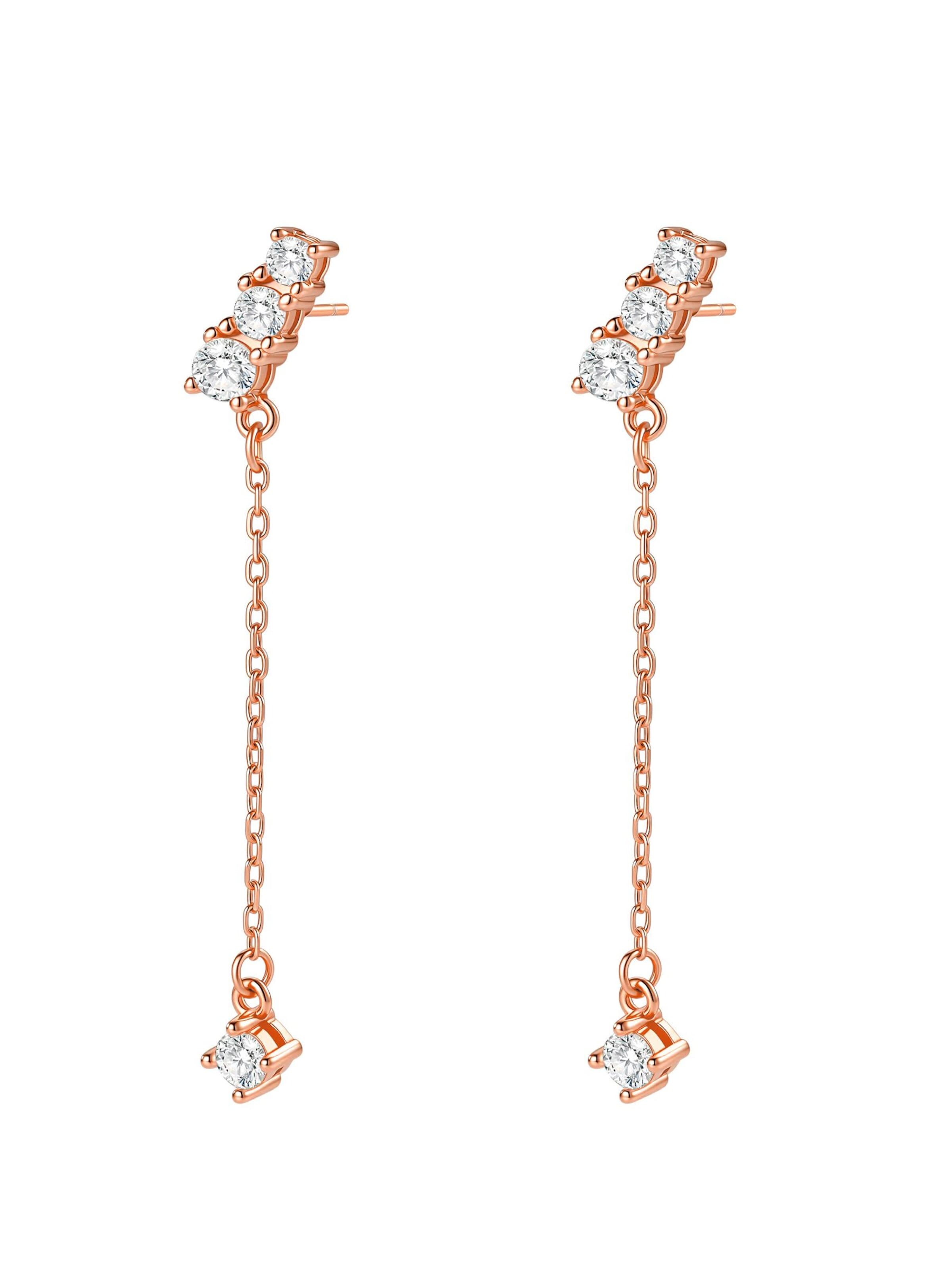 Hey Happiness - Pendientes 'Crystal Bar Dangle' en oro