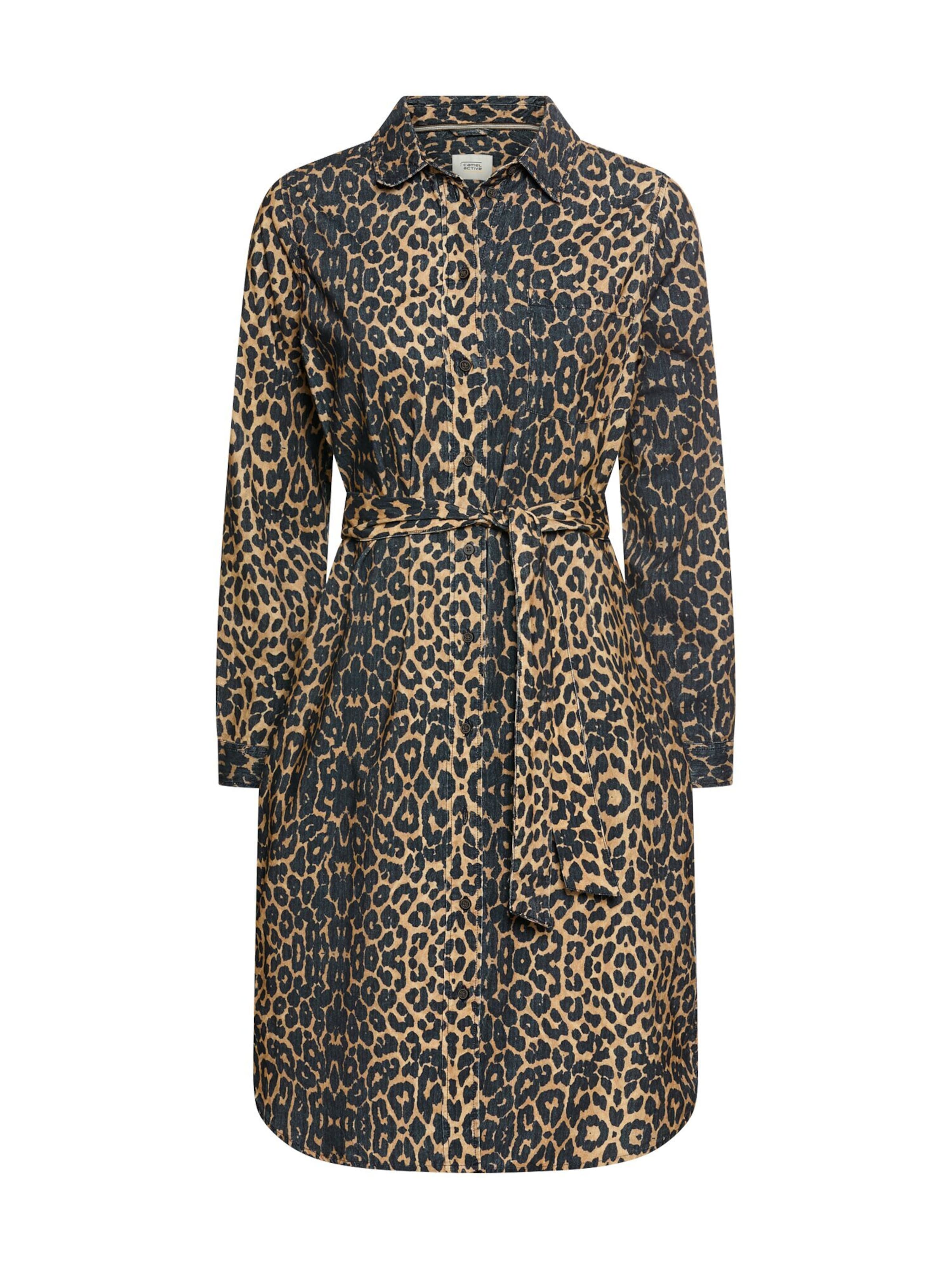 CAMEL ACTIVE Baumwollkleid mit Bindegürtel in Braun: Vorderseite