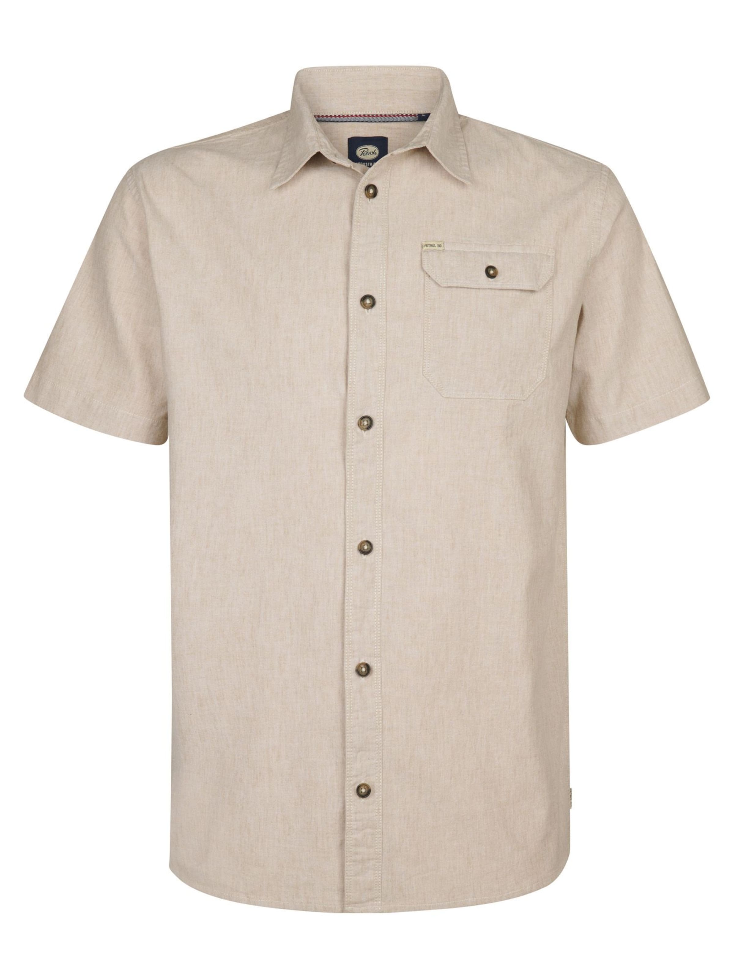 PETROL INDUSTRIES MEN Regular fit Button Up Shirt in Beige: front