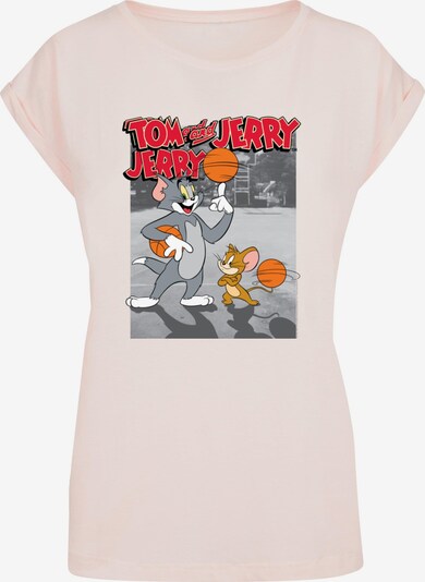 ABSOLUTE CULT T-shirt 'Tom and Jerry - Basketball Buddies' en gris fumé / orange foncé / rose / grenadine, Vue avec produit