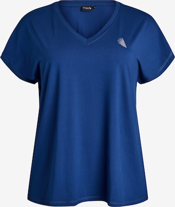 Tricou 'Abasic' de la Active by Zizzi pe albastru: față