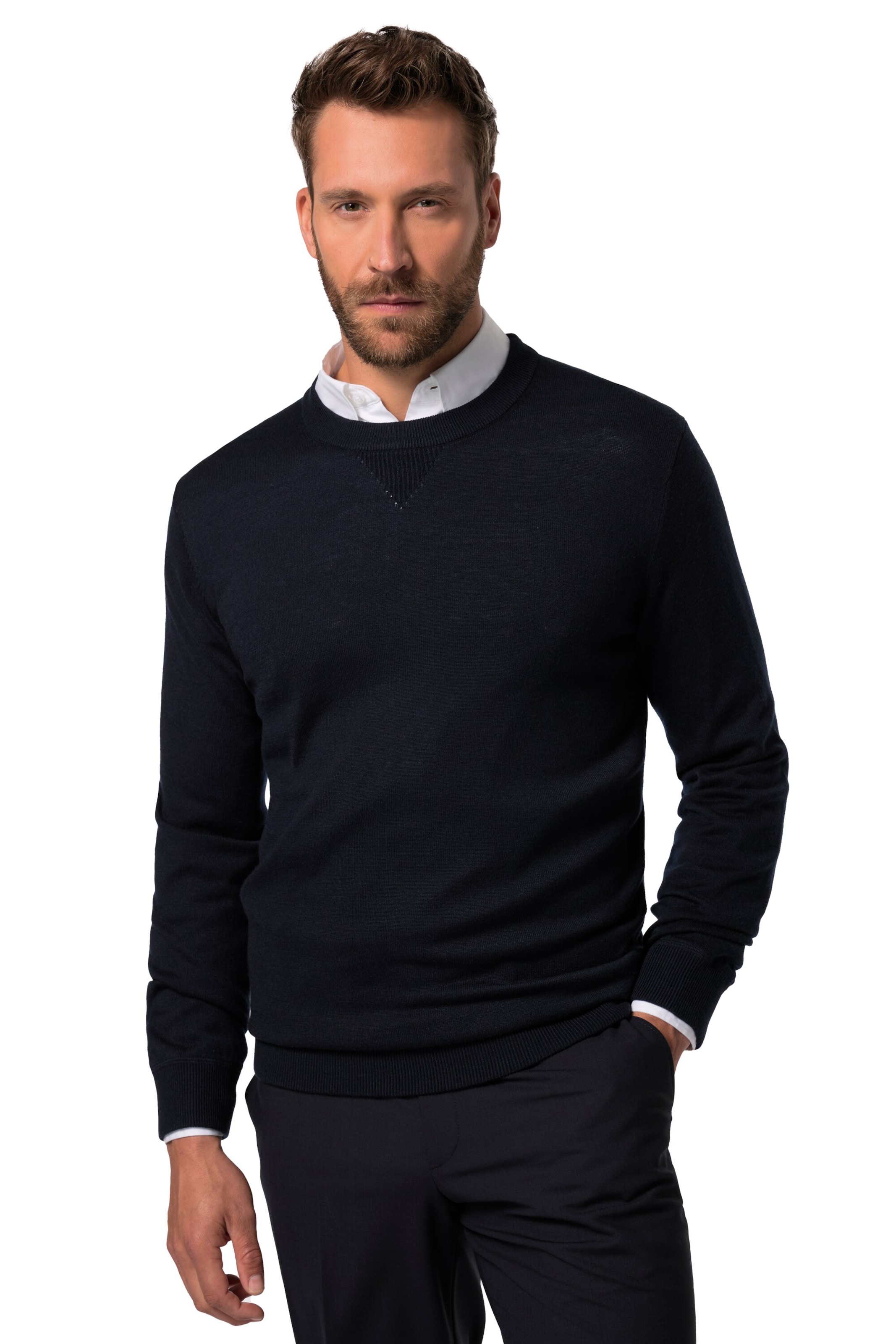 JP1880 Pullover in Schwarz: Vorderseite
