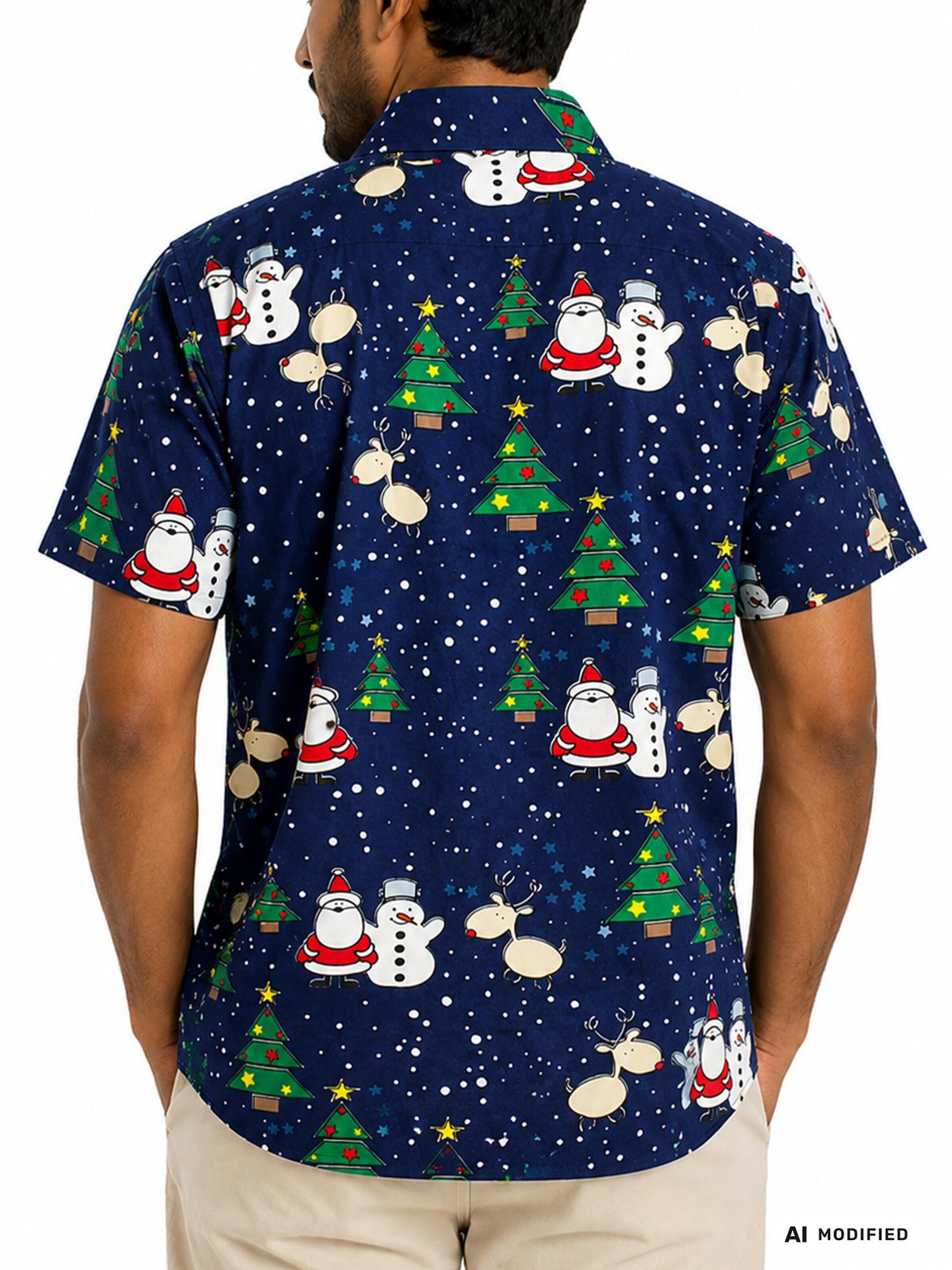 Regular fit Camicia 'Christmas Buddies' di King Kameha in blu