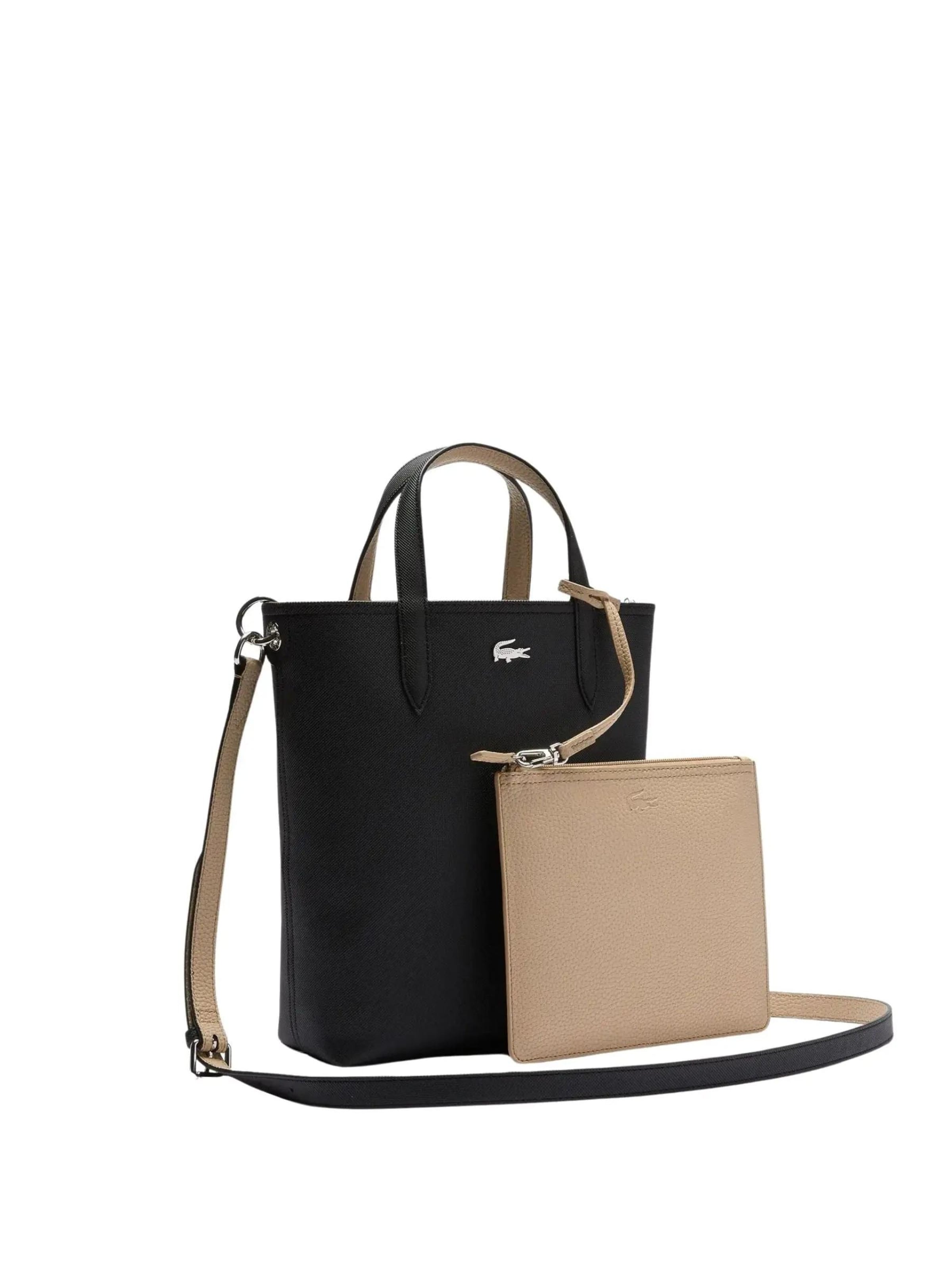 LACOSTE Torba shopper 'Lacoste Cabas/shopping réversible Noir Krema' w kolorze czarny