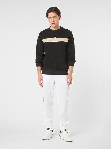 FILA Sweatshirt 'SAGANO regular taped crewneck sweatshirt' in Zwart