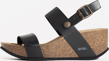 Bayton - Sandalias con hebilla 'Selene' en negro: frente