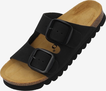 Palado Pantolette 'Korfu' in Schwarz: Vorderseite