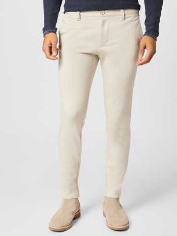 Coupe slim Pantalon chino 'Mark' Only & Sons en beige : devant