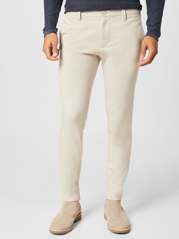 Only & Sons - Skinny Pantalón chino 'Mark' en beige: frente