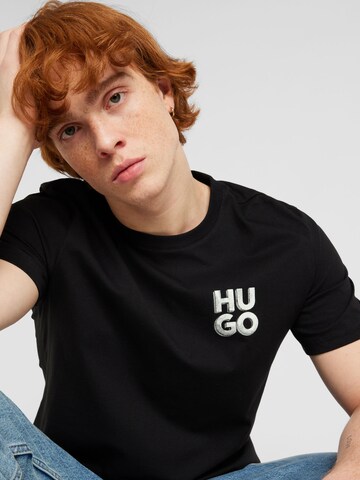 HUGO Shirt 'Detzington241' in Zwart