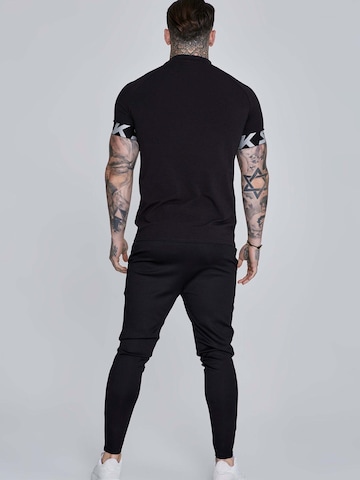SikSilk Slimfit Sporthose 'Essentials Poly Joggers' in Schwarz