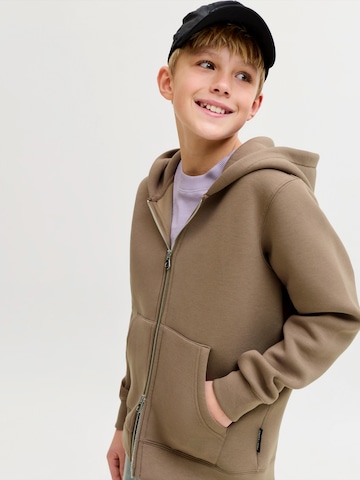 Jack & Jones Junior - Sudadera con cremallera en marrón