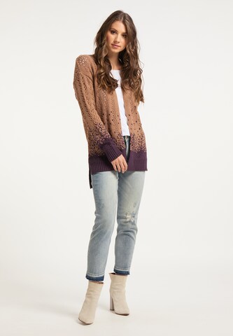 IZIA Knit Cardigan in Brown