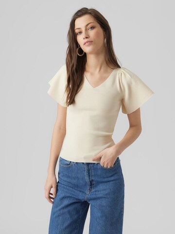 VERO MODA Trui 'GINNY' in Beige: voorkant