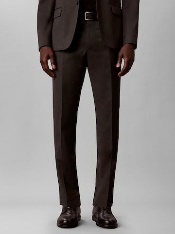Calvin Klein Slim fit Trousers with creases in Black: front